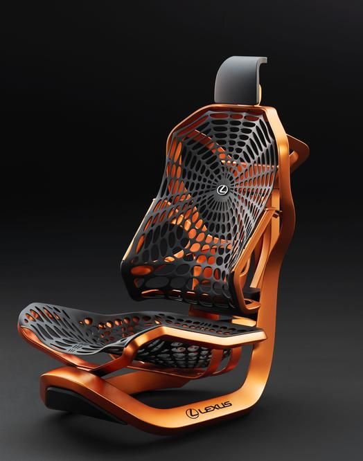 2016 Paris Motor Show – Lexus Kinetic Seat Concept uses a spider web-pattern net…