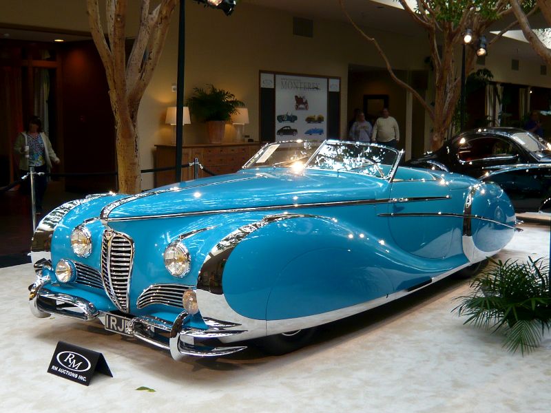 The 1949 Delahaye Type 175S Saoutchik Roadster. A one of a kind coachbuilt car once owned by 50s British Bombshell Diana Dors. (X-post r/RetroFuturism)