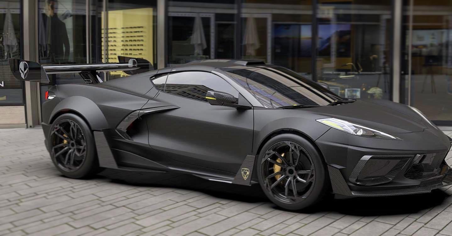 Flat black C8 Corvette