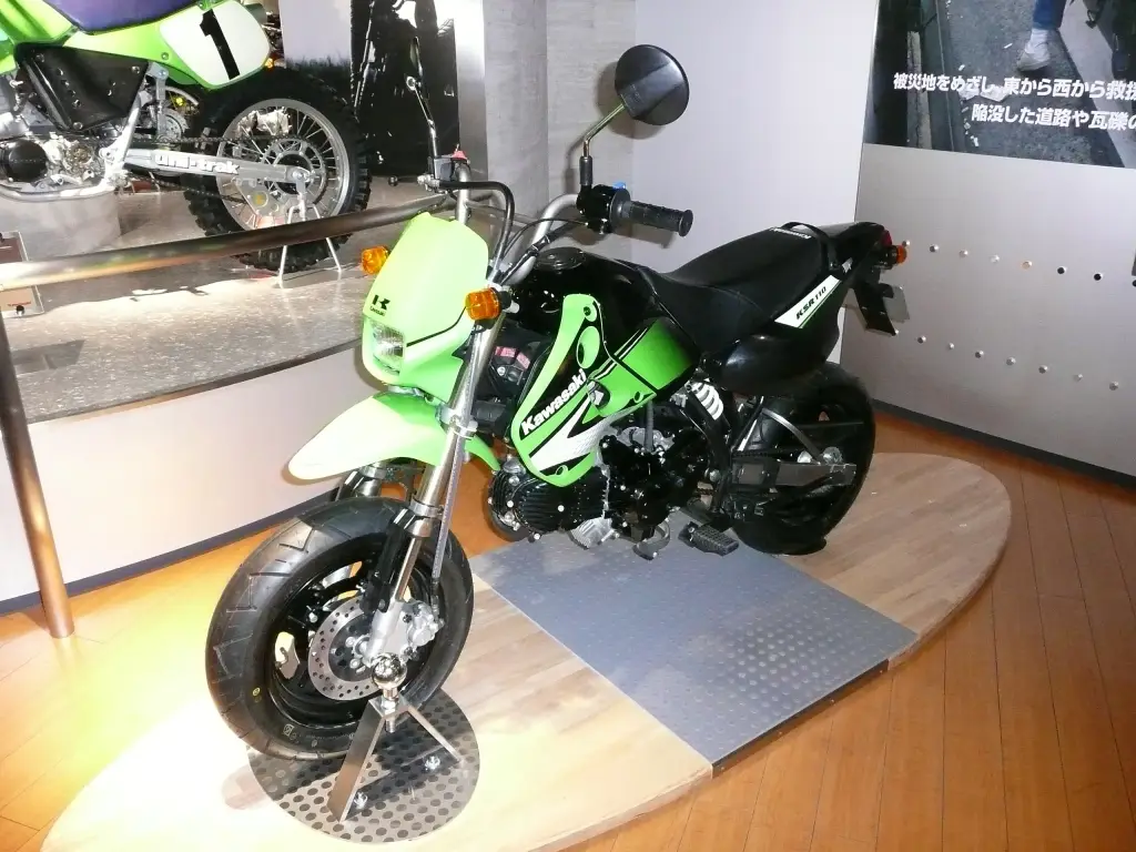 Kawasaki KSR110 at a Kawasaki event