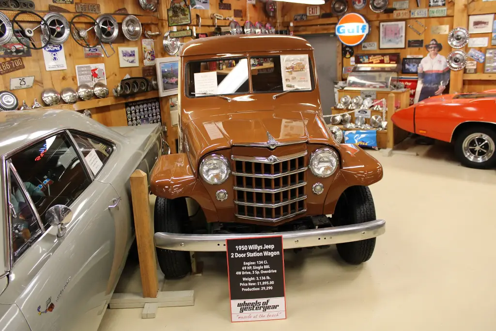 1950 Willys Jeep Station Wagon in a museum