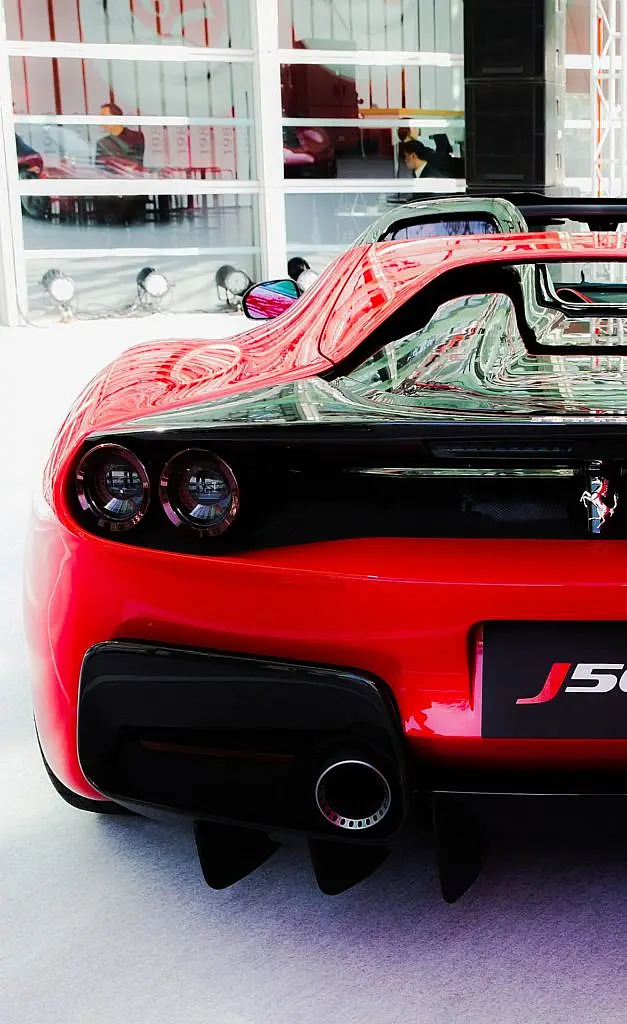 Red Ferrari F12 TRS, rear detail