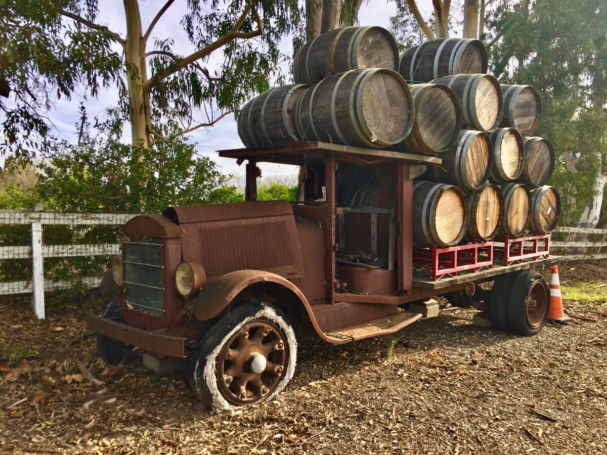 Old Italian wine delivery truck, Edna Valley, Ca