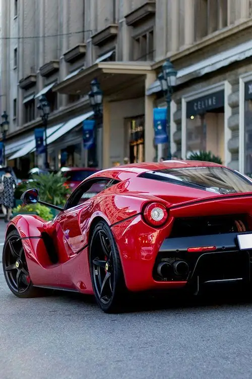 Red Ferrari LaFerrari on a street