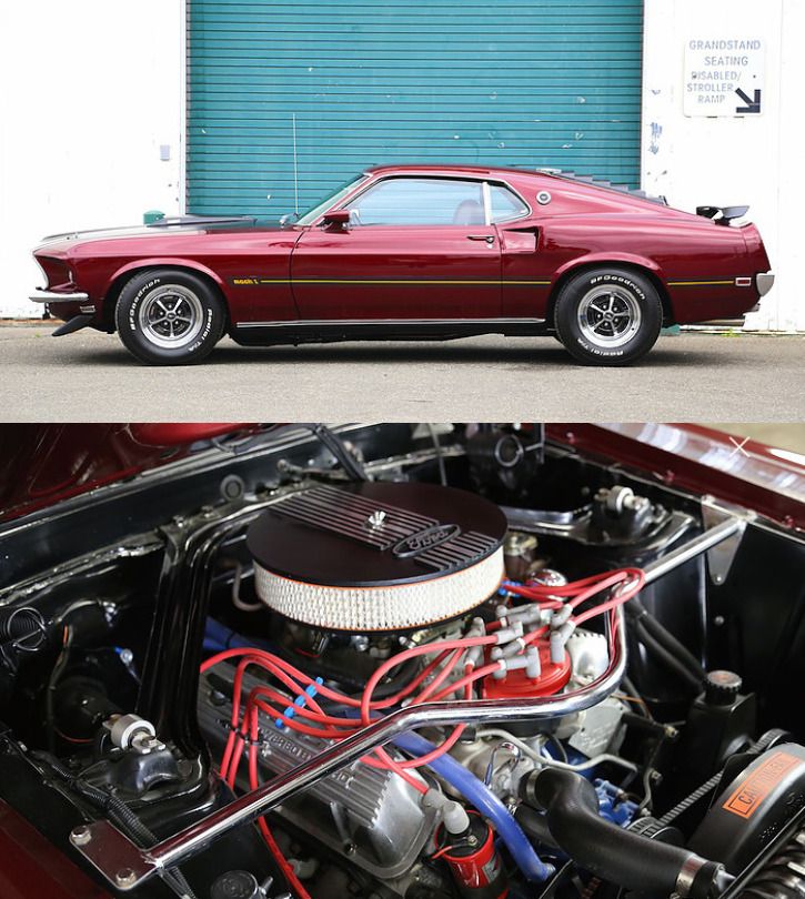 1969 Ford Mustang Mach 1 with V8 351 Windsor engine paired with a Tremec 5-speed…
