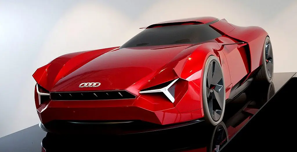 Red Audi concept car rendering