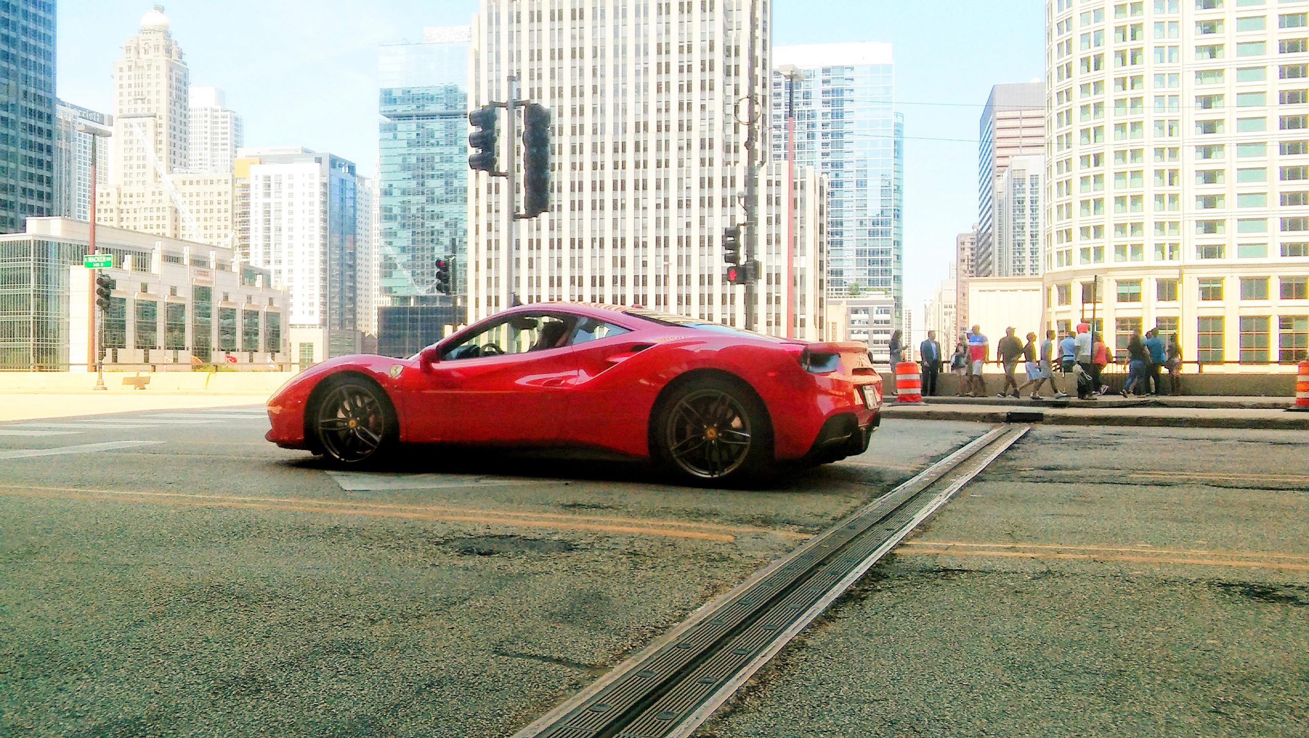 Red Ferrari 488 in Chicago, Illinois