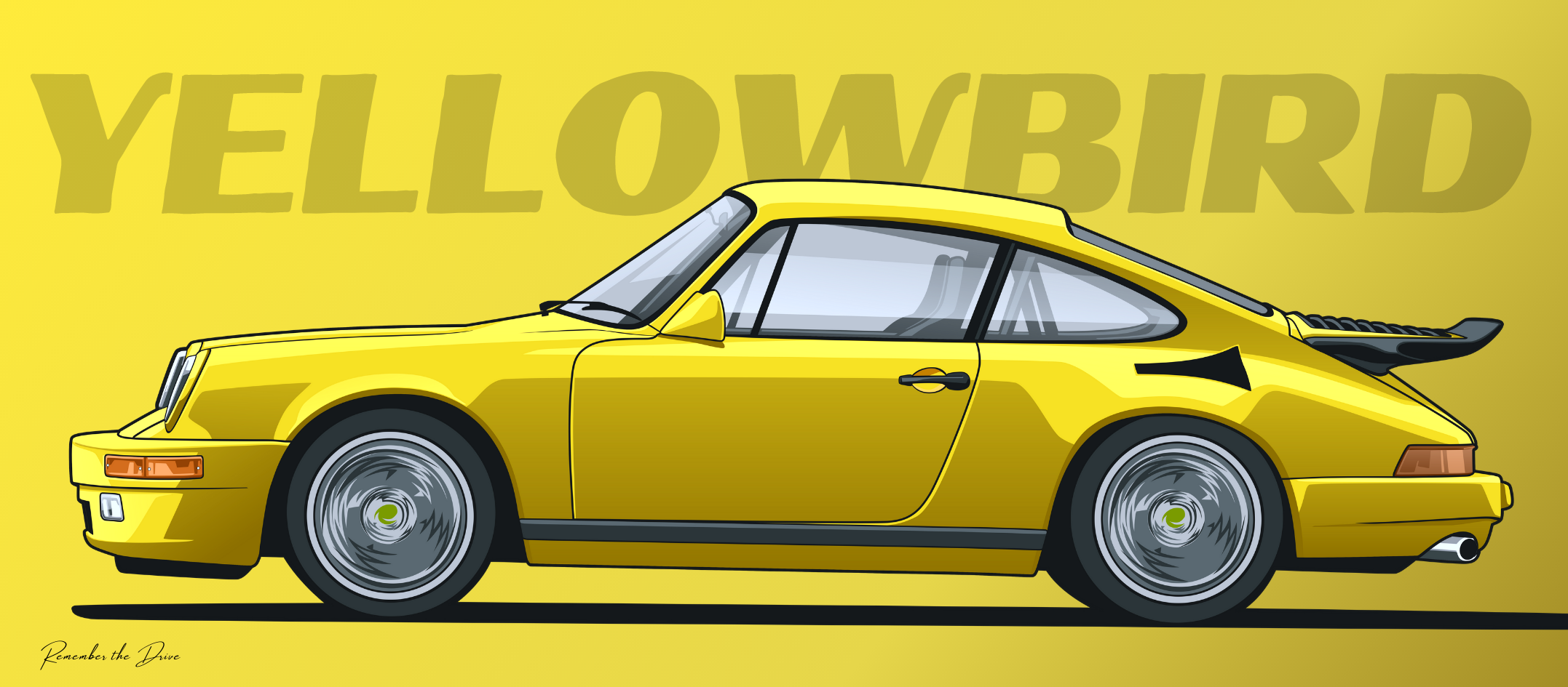 Can I have feedback on this Ruf Yellowbird poster I’m working on? What would you change?